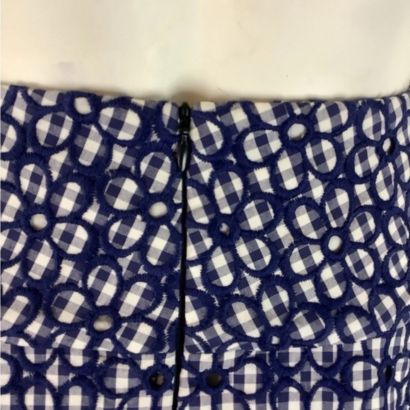 Tish Cox Sz XS Eyelet Ruffle High Low Hem Skirt Blue White Boho Texas - Picture 4 of 7